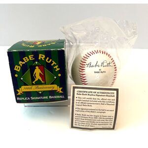 1995 Babe Ruth 100th Anniversary Replica Signature Baseball SEALED w/Box & Paper